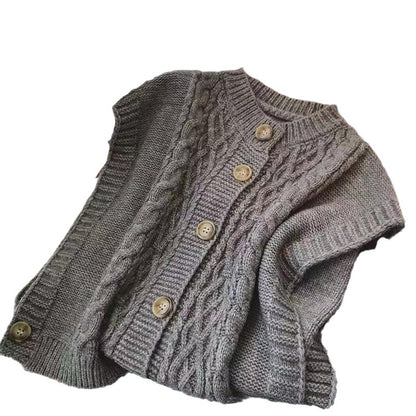 Knitted sleeveless vest