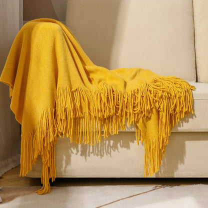 Knitted sofa blanket