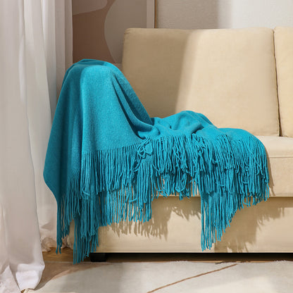 Knitted sofa blanket