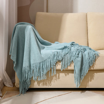 Knitted sofa blanket