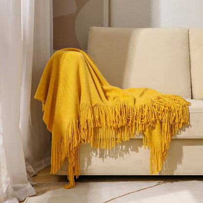 Knitted sofa blanket