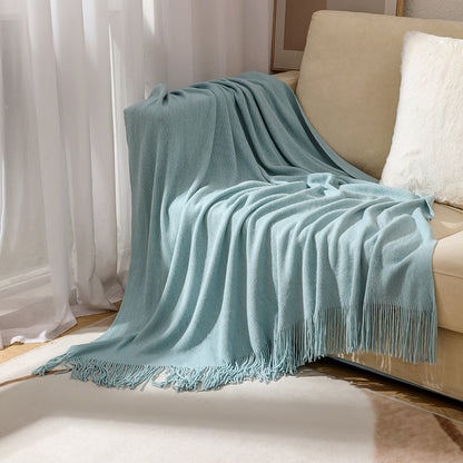 Knitted sofa blanket