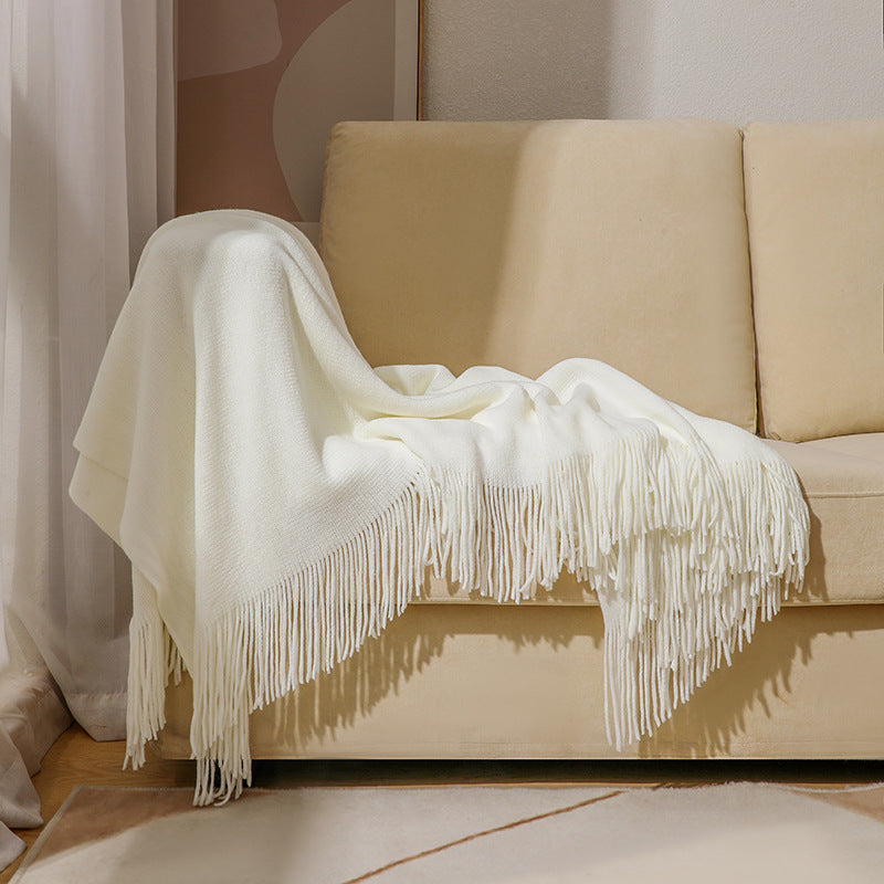 Knitted sofa blanket
