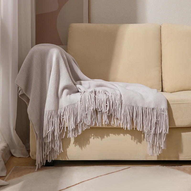 Knitted sofa blanket