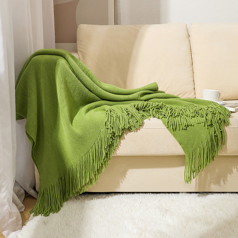Knitted sofa blanket