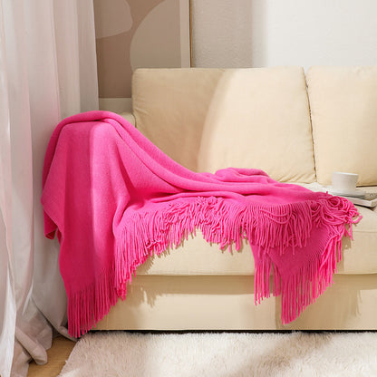 Knitted sofa blanket