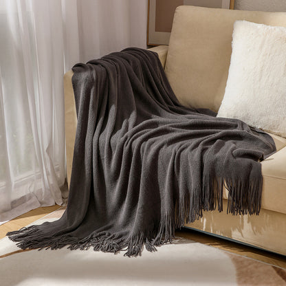 Knitted sofa blanket