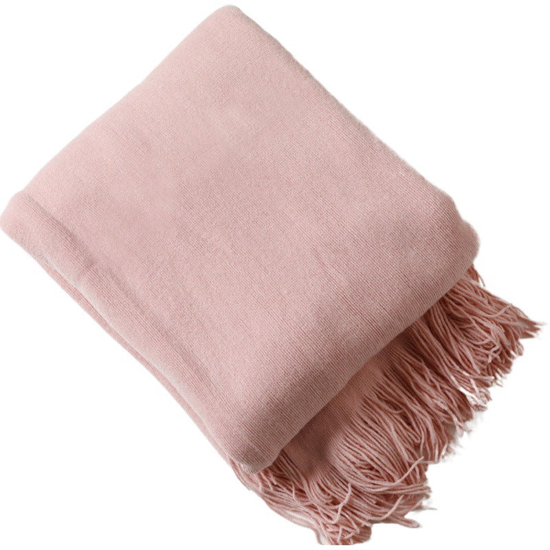 Knitted sofa blanket