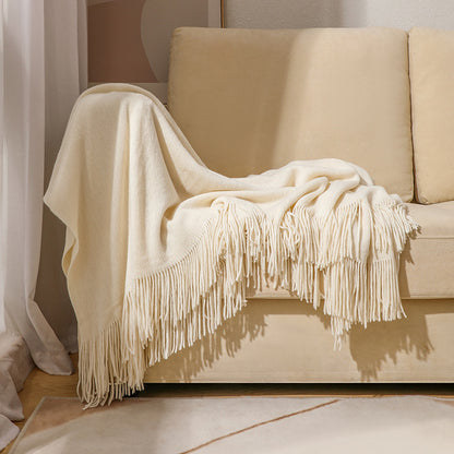 Knitted sofa blanket