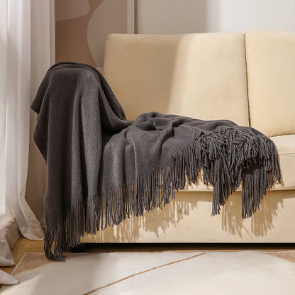 Knitted sofa blanket