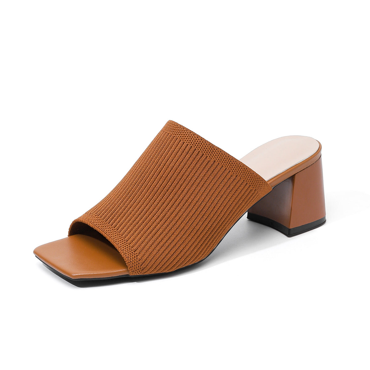 Knitted Square Toe Slip-On Slippers