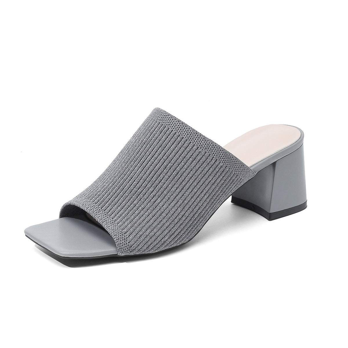 Knitted Square Toe Slip-On Slippers