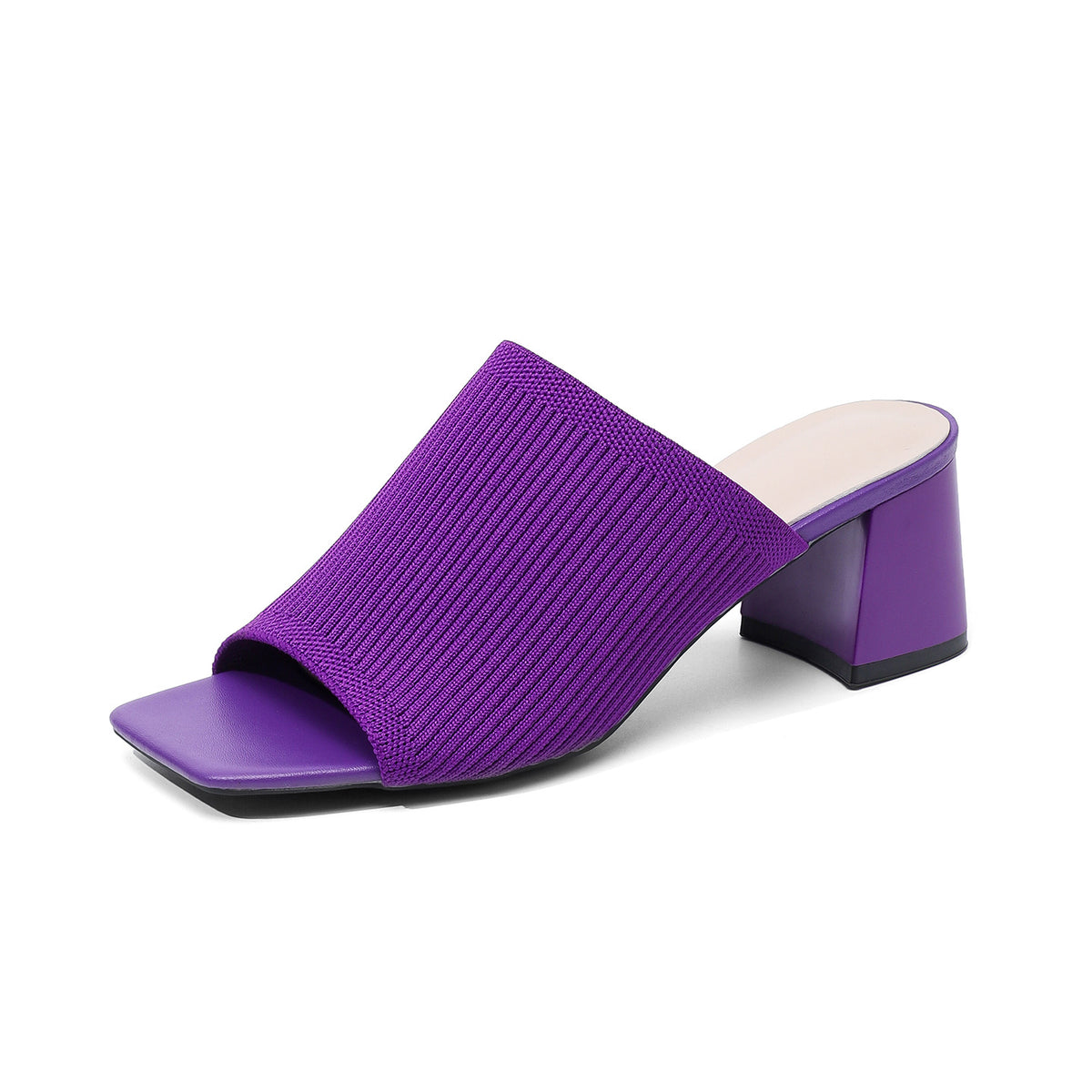 Knitted Square Toe Slip-On Slippers