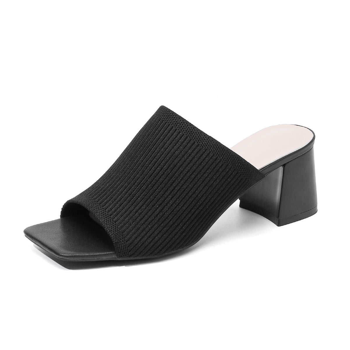 Knitted Square Toe Slip-On Slippers