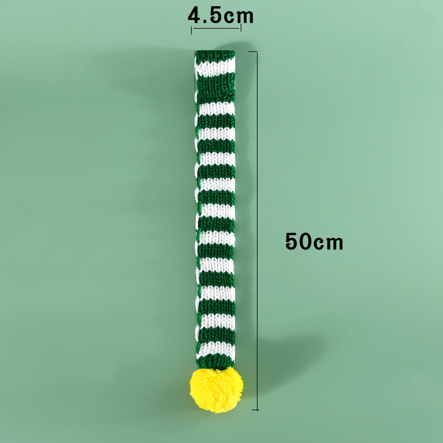 Knitted striped pet Christmas scarf