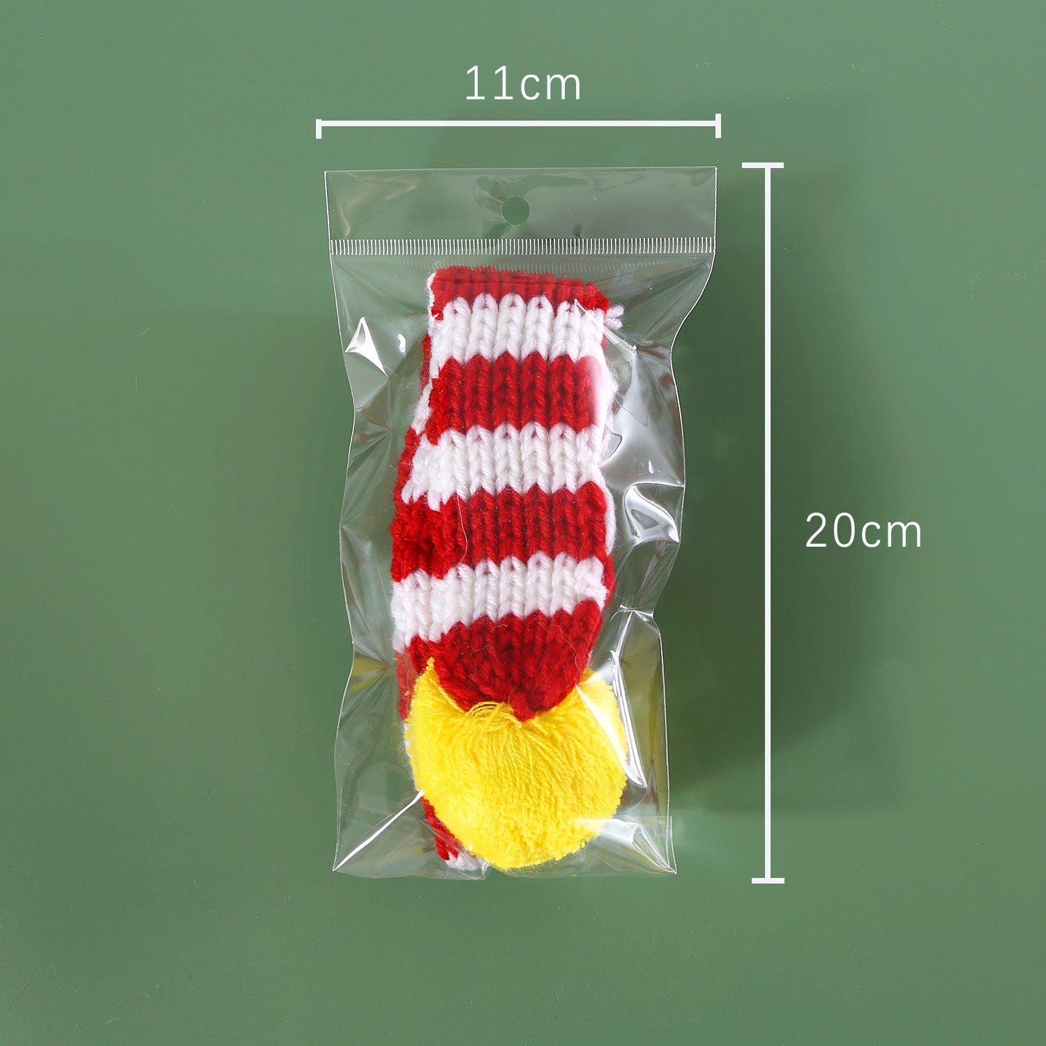 Knitted striped pet Christmas scarf