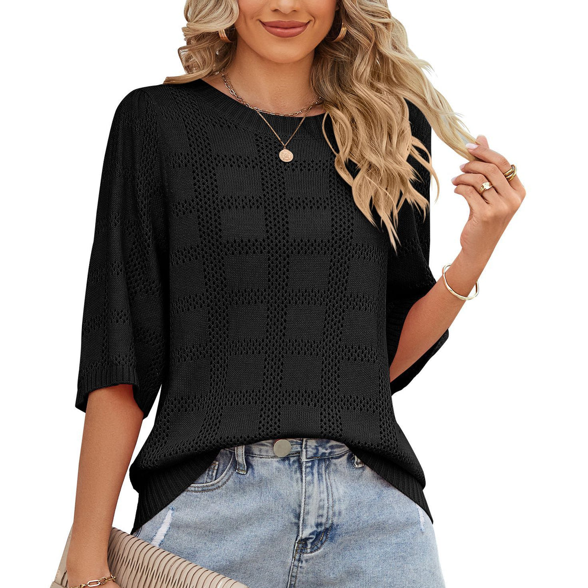 Knitted sweater blouse