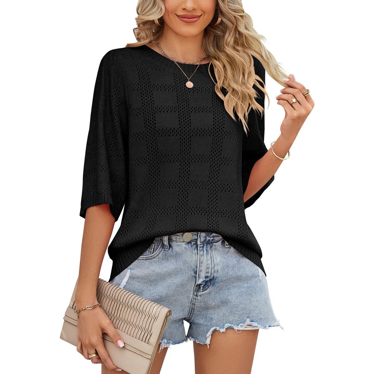 Knitted sweater blouse