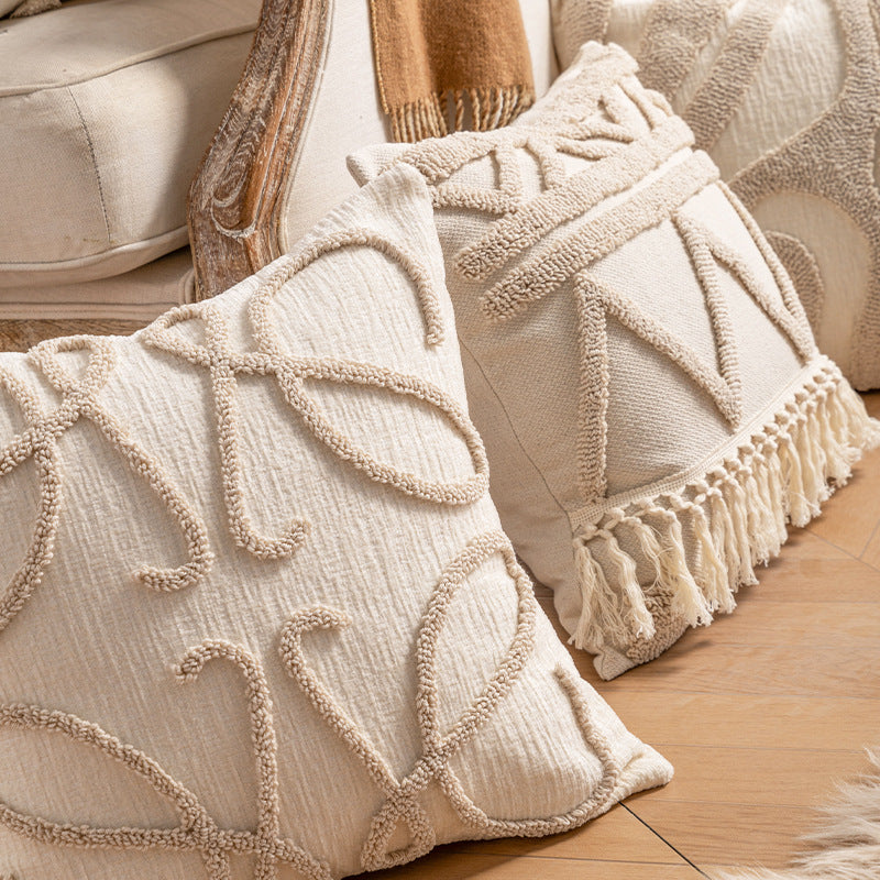 Knitted Tassel Pillow Case