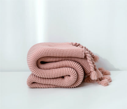 Knitted Tassel Sofa Blanket