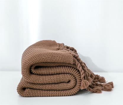 Knitted Tassel Sofa Blanket
