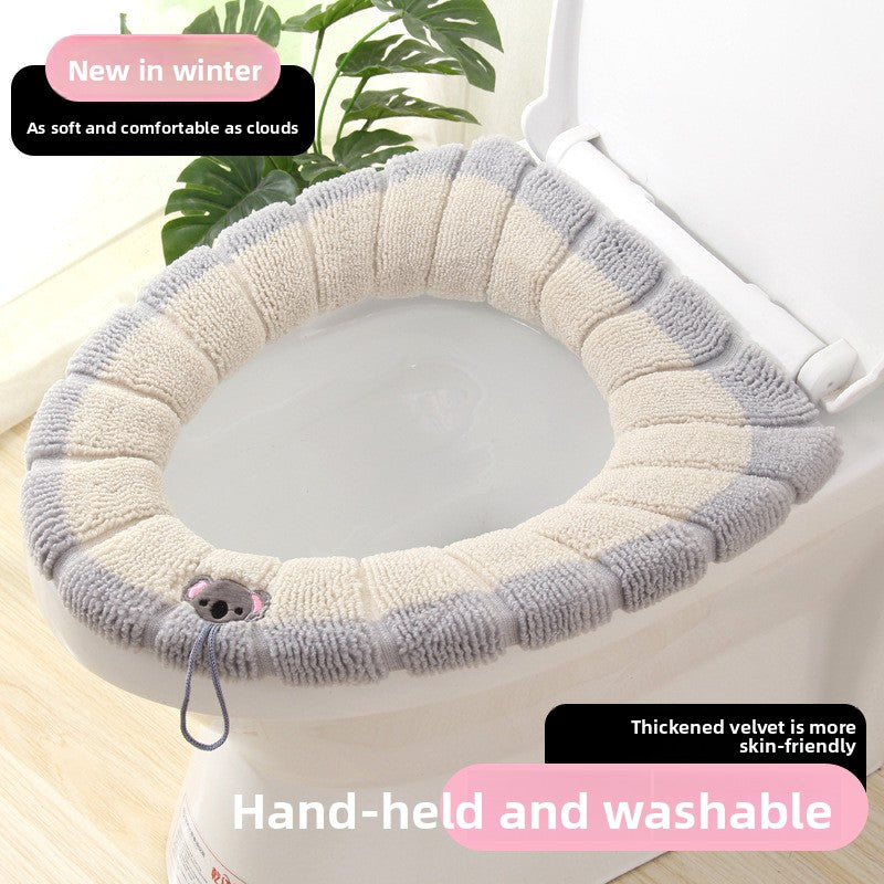 Knitted toilet seat cover