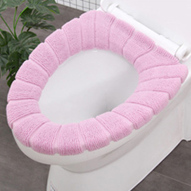 Knitted toilet seat cover