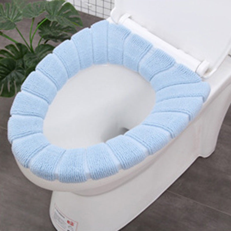 Knitted toilet seat cover