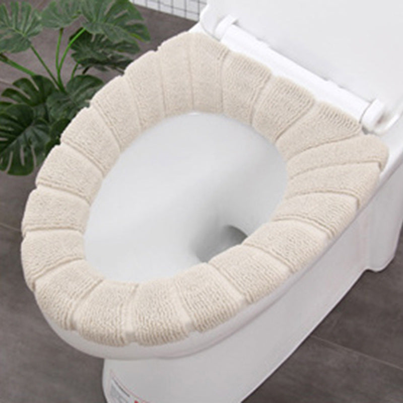 Knitted toilet seat cover