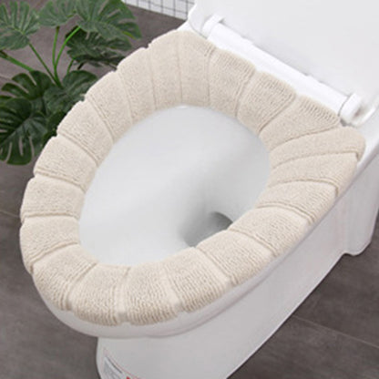 Knitted toilet seat cover