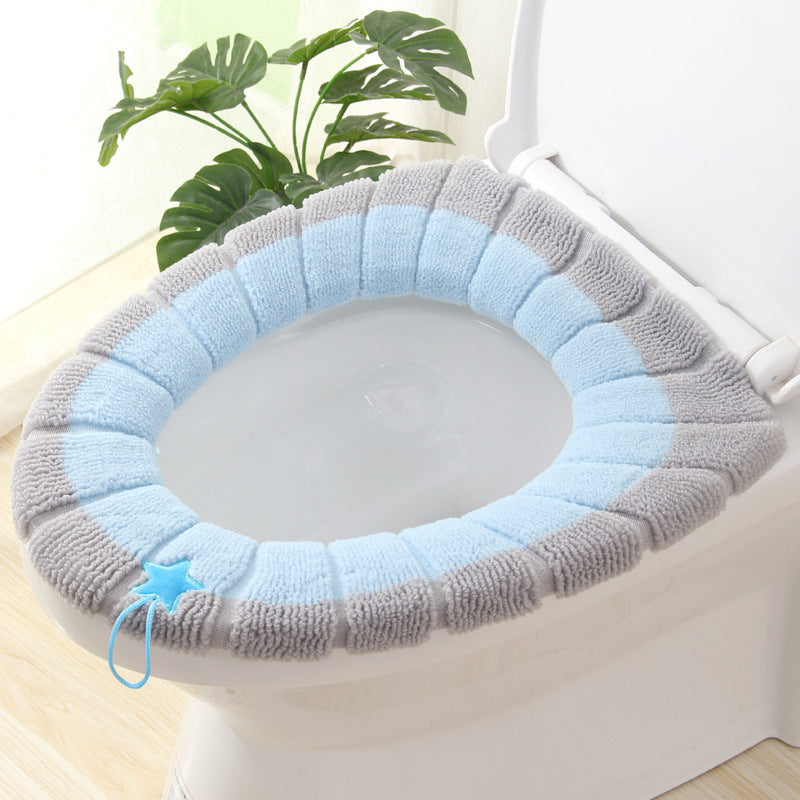 Knitted toilet seat cover