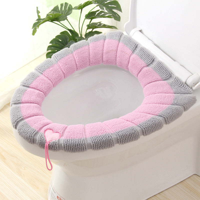 Knitted toilet seat cover