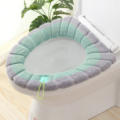 Knitted toilet seat cover