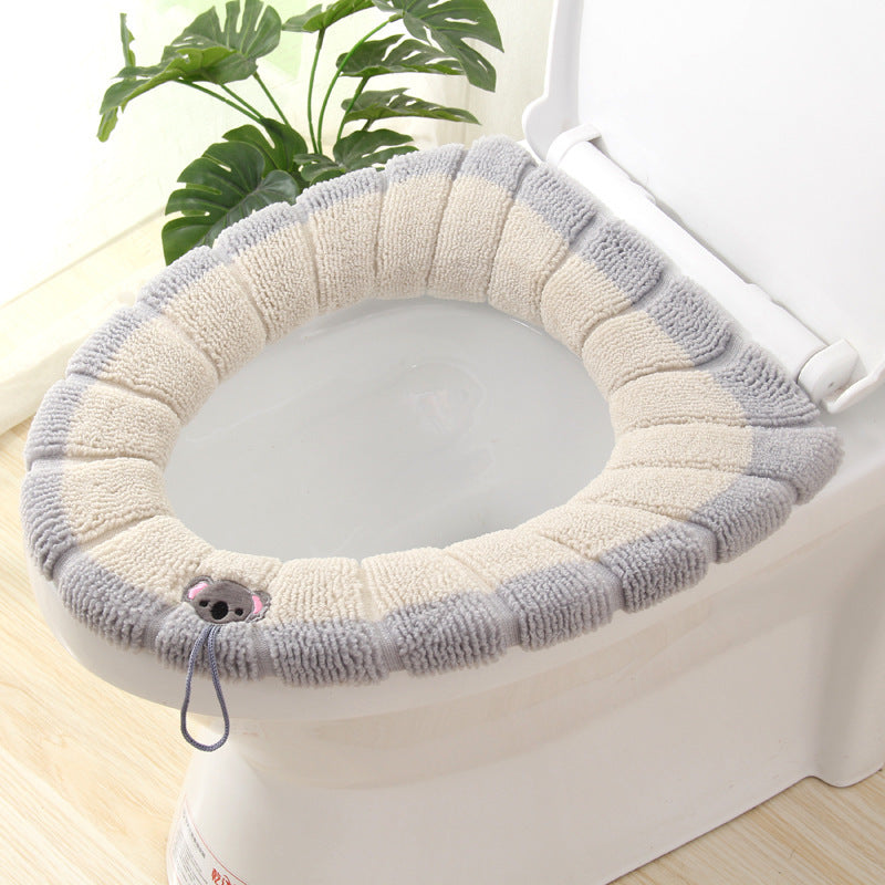Knitted toilet seat cover