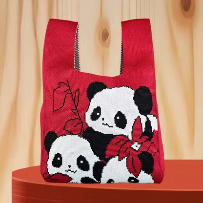 Knitted tote bag