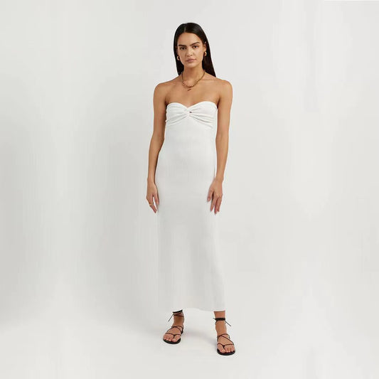 Knitted twisted knitted dress