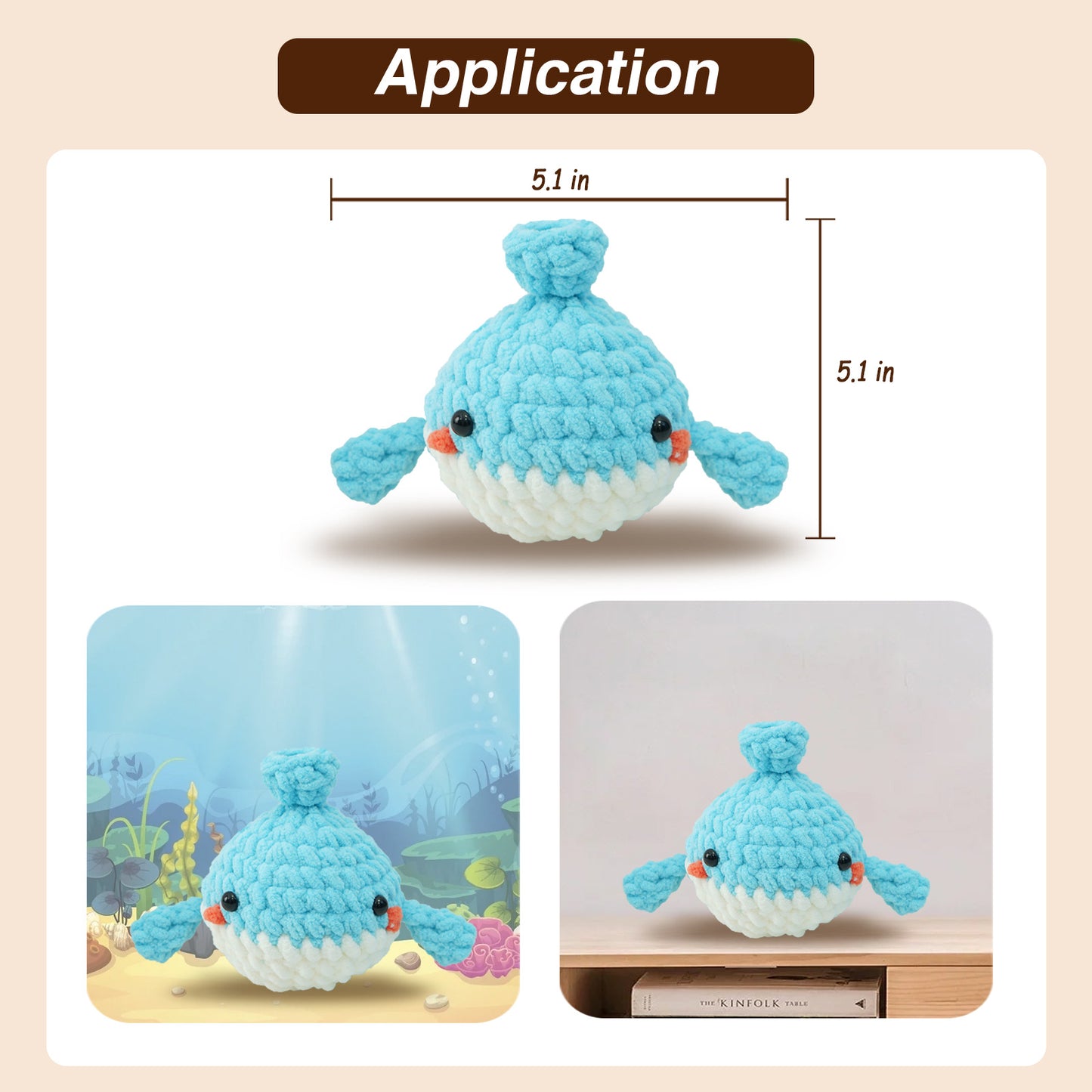 Knitted Whale Toy Craft Kit