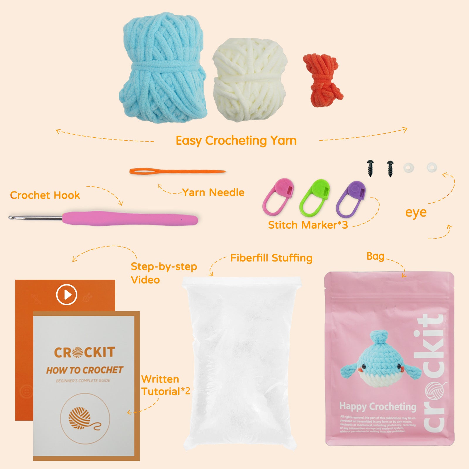 Knitted Whale Toy Craft Kit