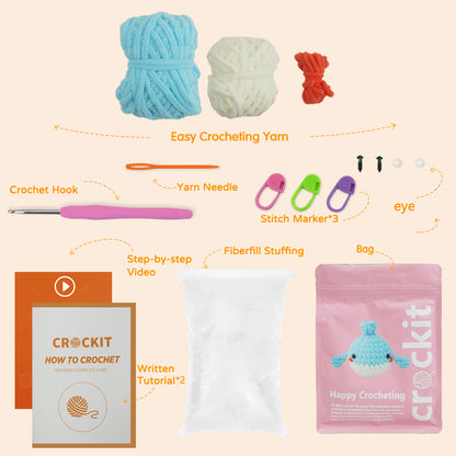 Knitted Whale Toy Craft Kit