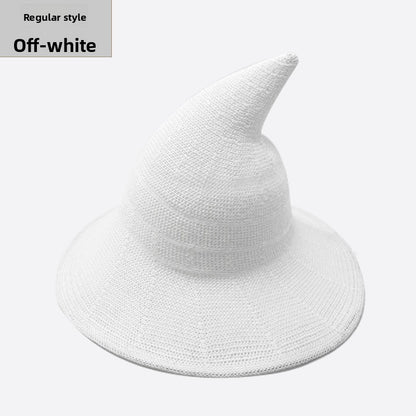 Knitted Witch Hat Foldable Pointed Halloween Costume Accessory