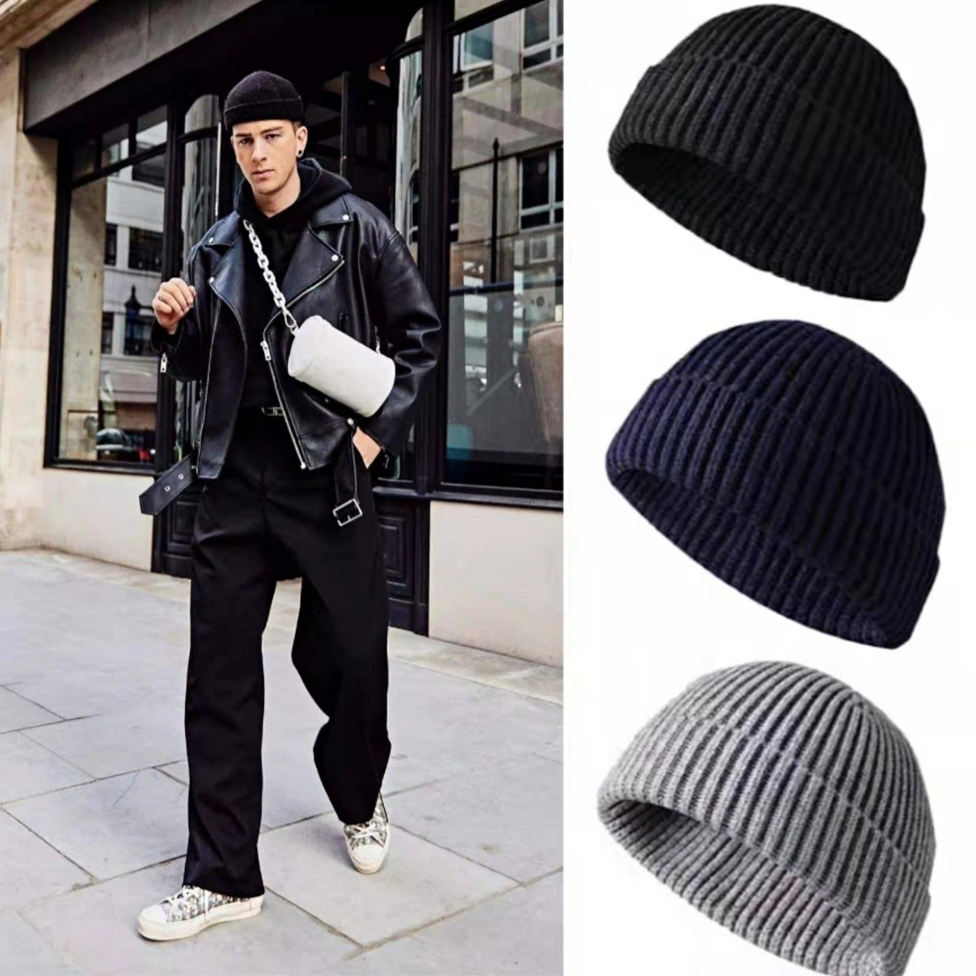 Knitted wool hat