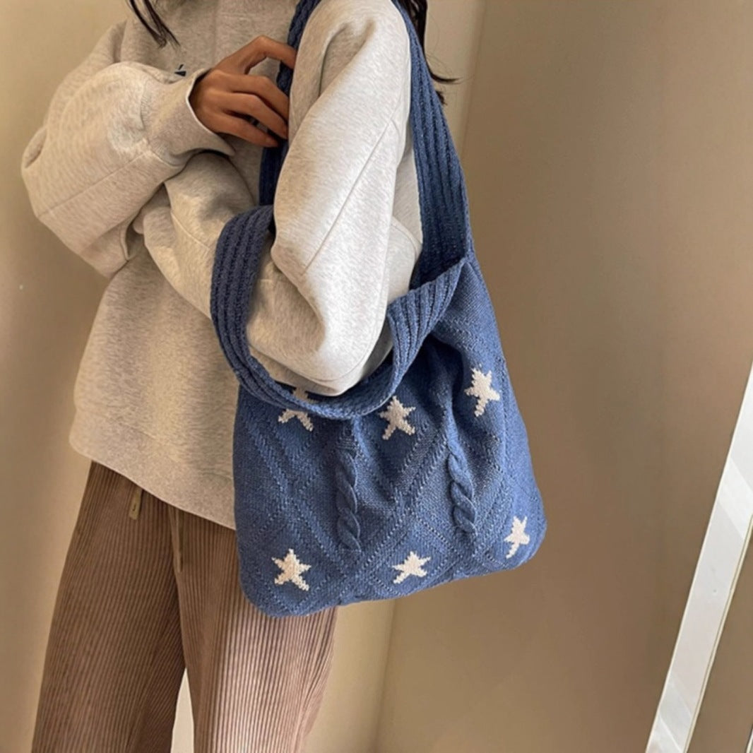 Knitted Woven Tote Bag