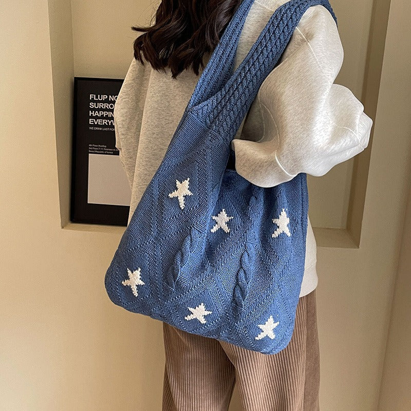 Knitted Woven Tote Bag