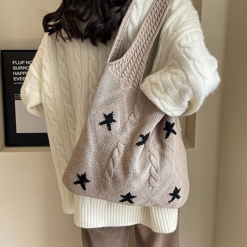 Knitted Woven Tote Bag