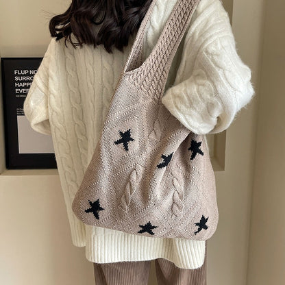 Knitted Woven Tote Bag