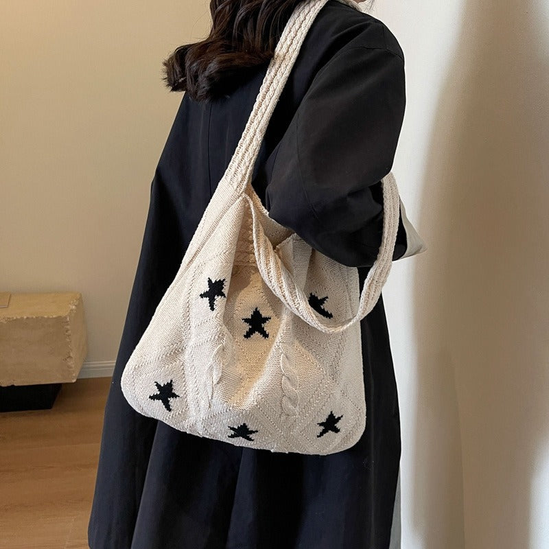 Knitted Woven Tote Bag