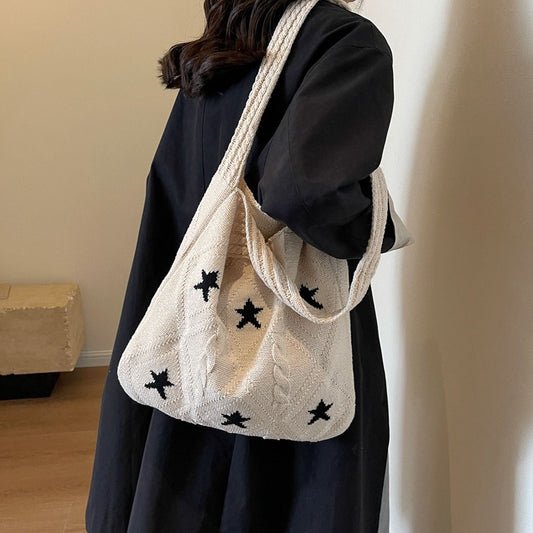 Knitted Woven Tote Bag
