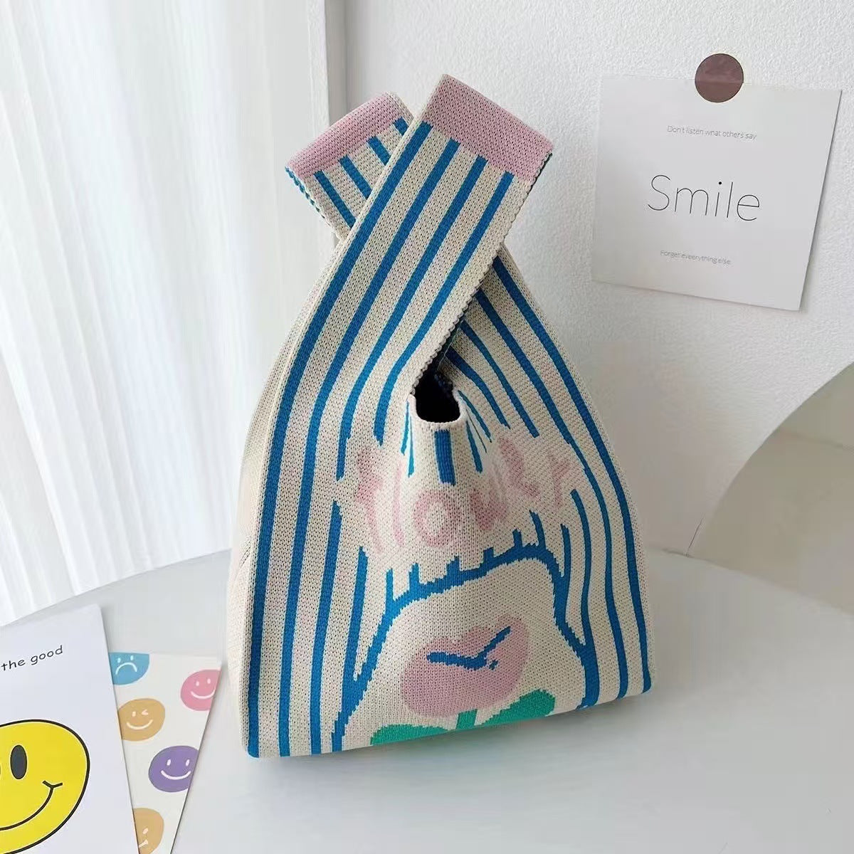 Knitted Yarn Bucket Bag
