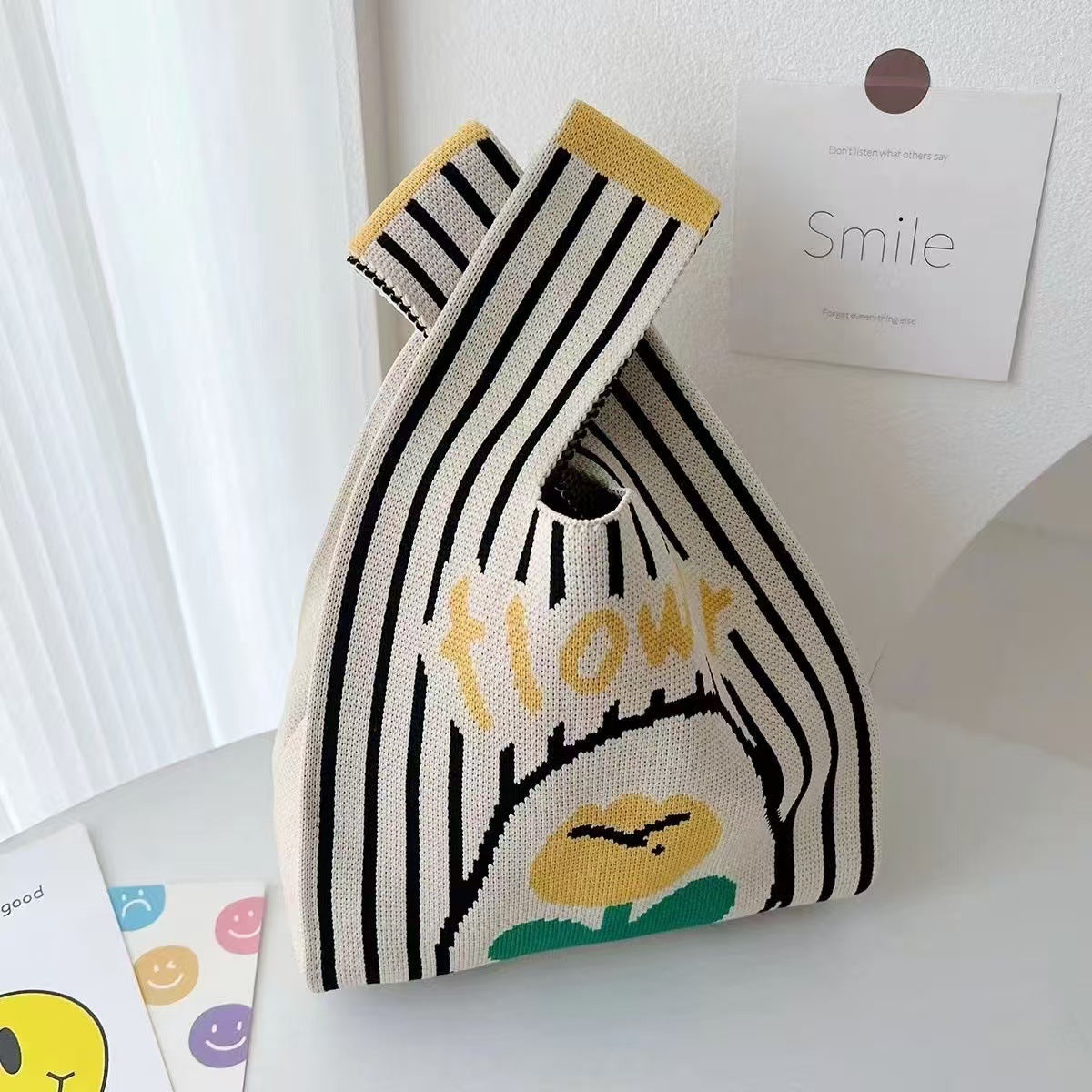 Knitted Yarn Bucket Bag