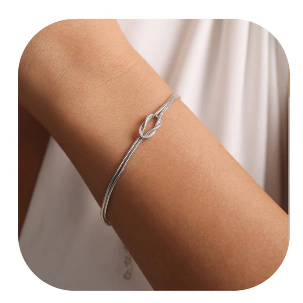 Knotted Snake Bone Chain Bracelet